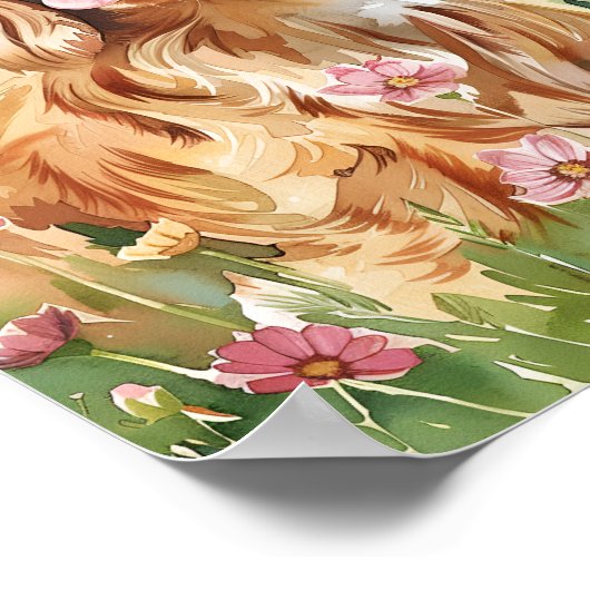 Cavalier King Charles Spaniel Wall Art Print Poster (Ecke)