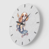 Cavalier King Charles Spaniel Wall Clock Große Wanduhr (Winkel)