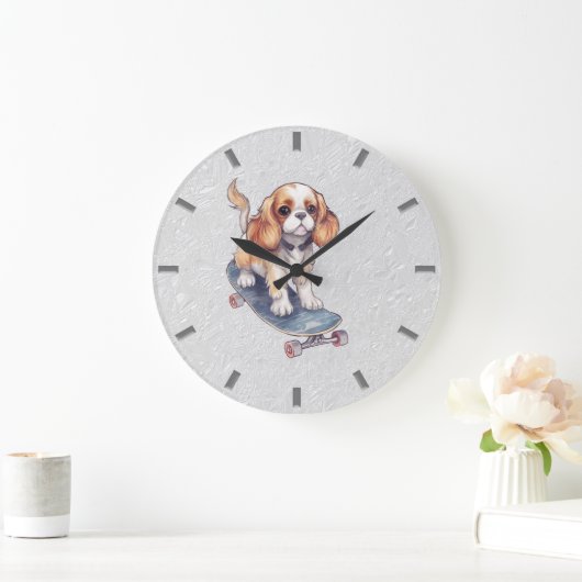 Cavalier King Charles Spaniel Wall Clock Große Wanduhr (Zuhause)