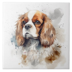Cavalier King Charles Spaniel Watercolor Fliese