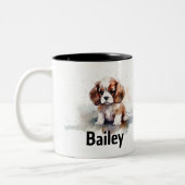 Cavalier King Charles Spaniel Watercolor Tasse (Links)