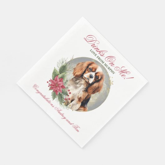 Cavalier King Charles Spaniel Wedding Napkins Serviette (Ecke)