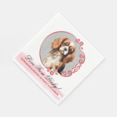 Cavalier King Charles Spaniel Wedding Napkins Serviette (Ecke)