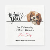 Cavalier King Charles Spaniel Wedding Vielen Dank Serviette (Vorderseite)