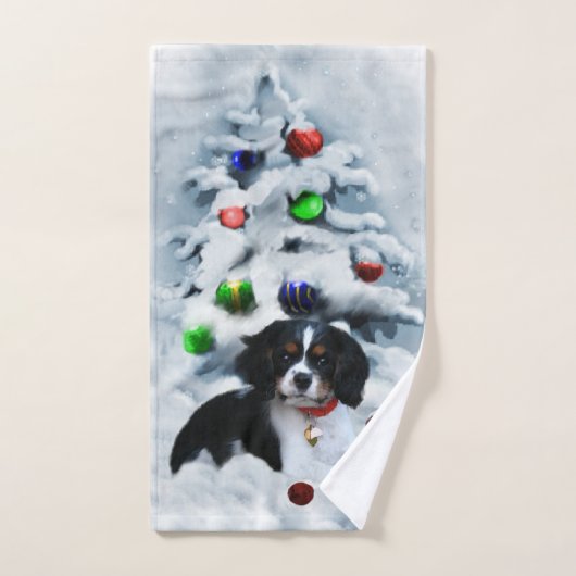 Cavalier King Charles Spaniel Weihnachten Badhandtuch Set (Handtuch)