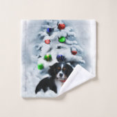 Cavalier King Charles Spaniel Weihnachten Badhandtuch Set (Waschlappen)
