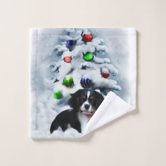 Cavalier King Charles Spaniel Weihnachten Badhandtuch Set (Waschlappen)