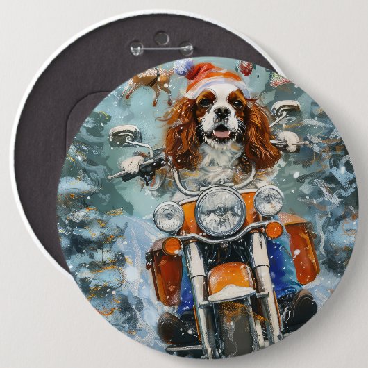 Cavalier King Charles Spaniel Weihnachten Button (Vorne & Hinten)