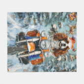 Cavalier King Charles Spaniel Weihnachten Fleecedecke (Vorderseite (Horizontal))
