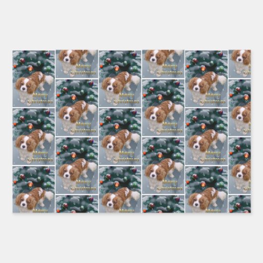 Cavalier King Charles Spaniel Weihnachten Geschenkpapier Set (Vorderseite 2)