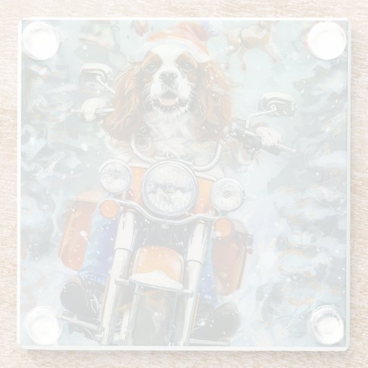 Cavalier King Charles Spaniel Weihnachten Glasuntersetzer (Rückseite)