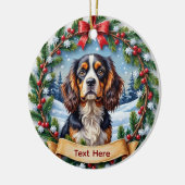 Cavalier King Charles Spaniel Weihnachten Keramik Ornament (Links)