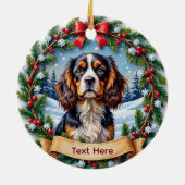 Cavalier King Charles Spaniel Weihnachten Keramik Ornament (Hinten)