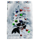 Cavalier King Charles Spaniel Weihnachten Mittlere Geschenktüte (Rückseite)