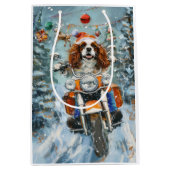 Cavalier King Charles Spaniel Weihnachten Mittlere Geschenktüte (Vorderseite)