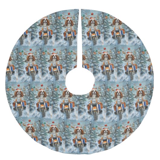 Cavalier King Charles Spaniel Weihnachten Polyester Weihnachtsbaumdecke (Vorderseite)