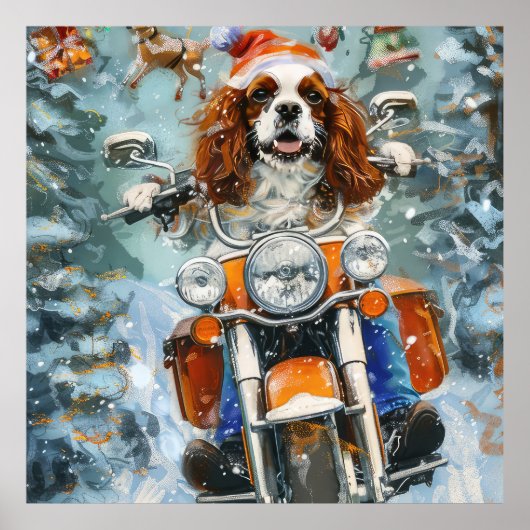 Cavalier King Charles Spaniel Weihnachten Poster (Vorne)