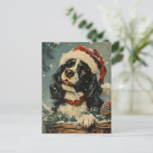 Cavalier King Charles Spaniel Weihnachten Postkarte (Stehend Vorderseite)