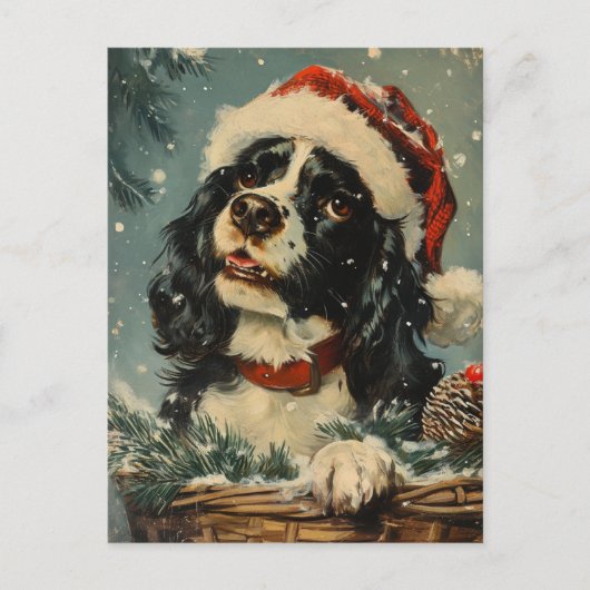 Cavalier King Charles Spaniel Weihnachten Postkarte (Vorderseite)