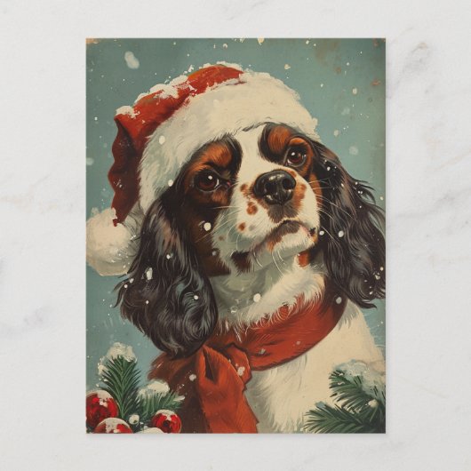 Cavalier King Charles Spaniel Weihnachten Postkarte (Vorderseite)