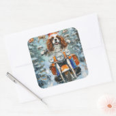 Cavalier King Charles Spaniel Weihnachten Quadratischer Aufkleber (Umschlag)