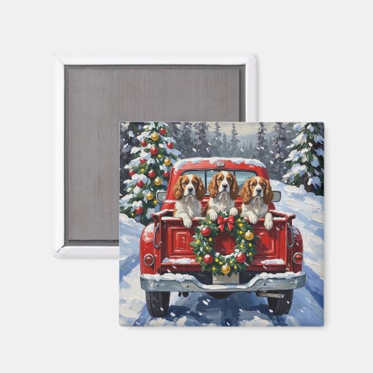 Cavalier King Charles Spaniel Weihnachten Rotes La Magnet (Vorderseite/Rückseite)
