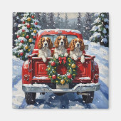 Cavalier King Charles Spaniel Weihnachten Rotes La Magnet (Vorne)
