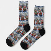 Cavalier King Charles Spaniel Weihnachten Rotes La Socken (Linkes Detail)