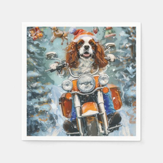 Cavalier King Charles Spaniel Weihnachten Serviette (Vorderseite)