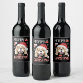 Cavalier King Charles Spaniel Weihnachten Weinetikett (Flaschen)