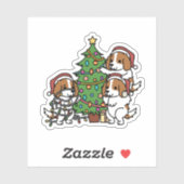 Cavalier King Charles Spaniel Weihnachtsbaum Aufkleber (Blatt)