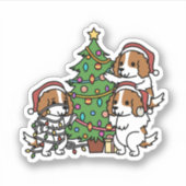 Cavalier King Charles Spaniel Weihnachtsbaum Aufkleber (Vorderseite)