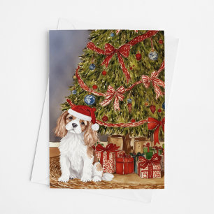 Cavalier King Charles Spaniel Weihnachtsbaum Karte