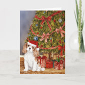 Cavalier King Charles Spaniel Weihnachtsbaum Karte (Vorderseite)