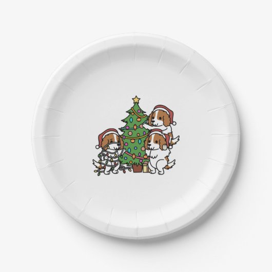 Cavalier King Charles Spaniel Weihnachtsbaum Pappteller (Vorderseite)