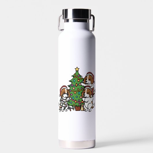Cavalier King Charles Spaniel Weihnachtsbaum Trinkflasche (Vorne)