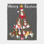 Cavalier King Charles Spaniel Weihnachtsbaum Xmas Fleecedecke (Vorderseite)