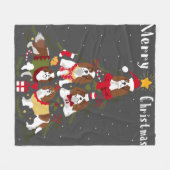 Cavalier King Charles Spaniel Weihnachtsbaum Xmas Fleecedecke (Vorderseite (Horizontal))