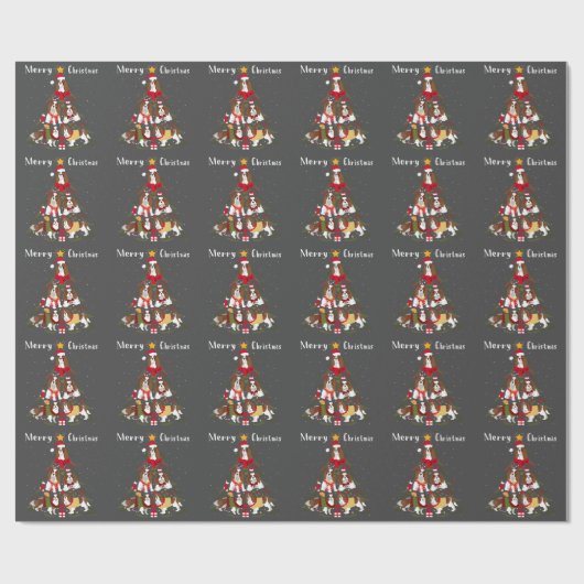 Cavalier King Charles Spaniel Weihnachtsbaum Xmas Geschenkpapier (Flach)