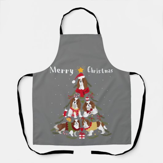 Cavalier King Charles Spaniel Weihnachtsbaum Xmas Schürze (Vorderseite)