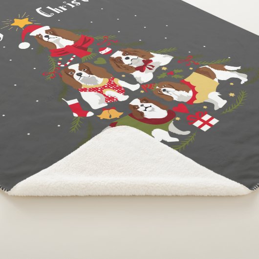 Cavalier King Charles Spaniel Weihnachtsbaum Xmas Sherpadecke (3/4)