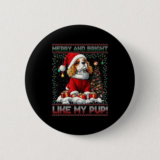 Cavalier King Charles Spaniel Weihnachtsbaumdekora Button (Vorderseite)