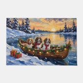 Cavalier King Charles Spaniel Weihnachtsboot Fußmatte (Vorderseite)
