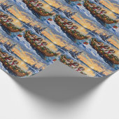 Cavalier King Charles Spaniel Weihnachtsboot Geschenkpapier (Ecke)