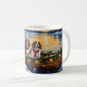 Cavalier King Charles Spaniel Weihnachtsboot Kaffeetasse (VorderseiteRechts)