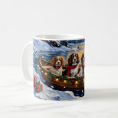 Cavalier King Charles Spaniel Weihnachtsboot Kaffeetasse (Vorderseite Links)