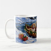 Cavalier King Charles Spaniel Weihnachtsboot Kaffeetasse (Links)