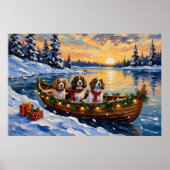 Cavalier King Charles Spaniel Weihnachtsboot Poster (Vorne)