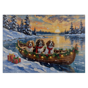 Cavalier King Charles Spaniel Weihnachtsboot Schneidebrett