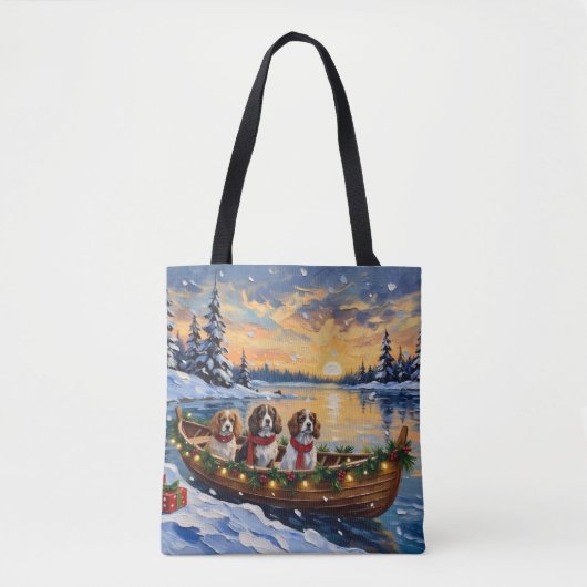 Cavalier King Charles Spaniel Weihnachtsboot Tasche (Vorderseite)
